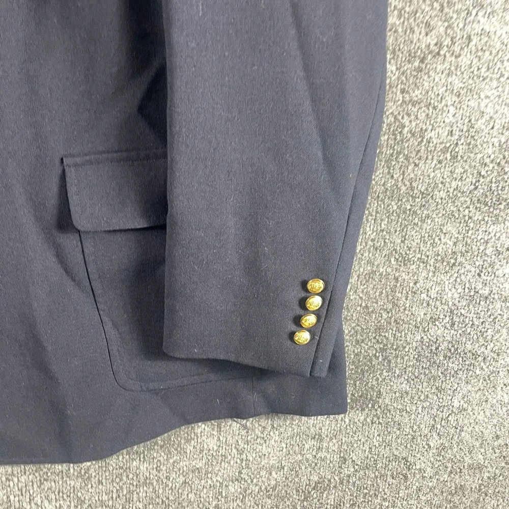 John Weitz Blazer Mens 52 L Blue Gold Crest Button Sport Coat Wedding Formal